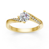 Solitaire en or jaune 18 carats