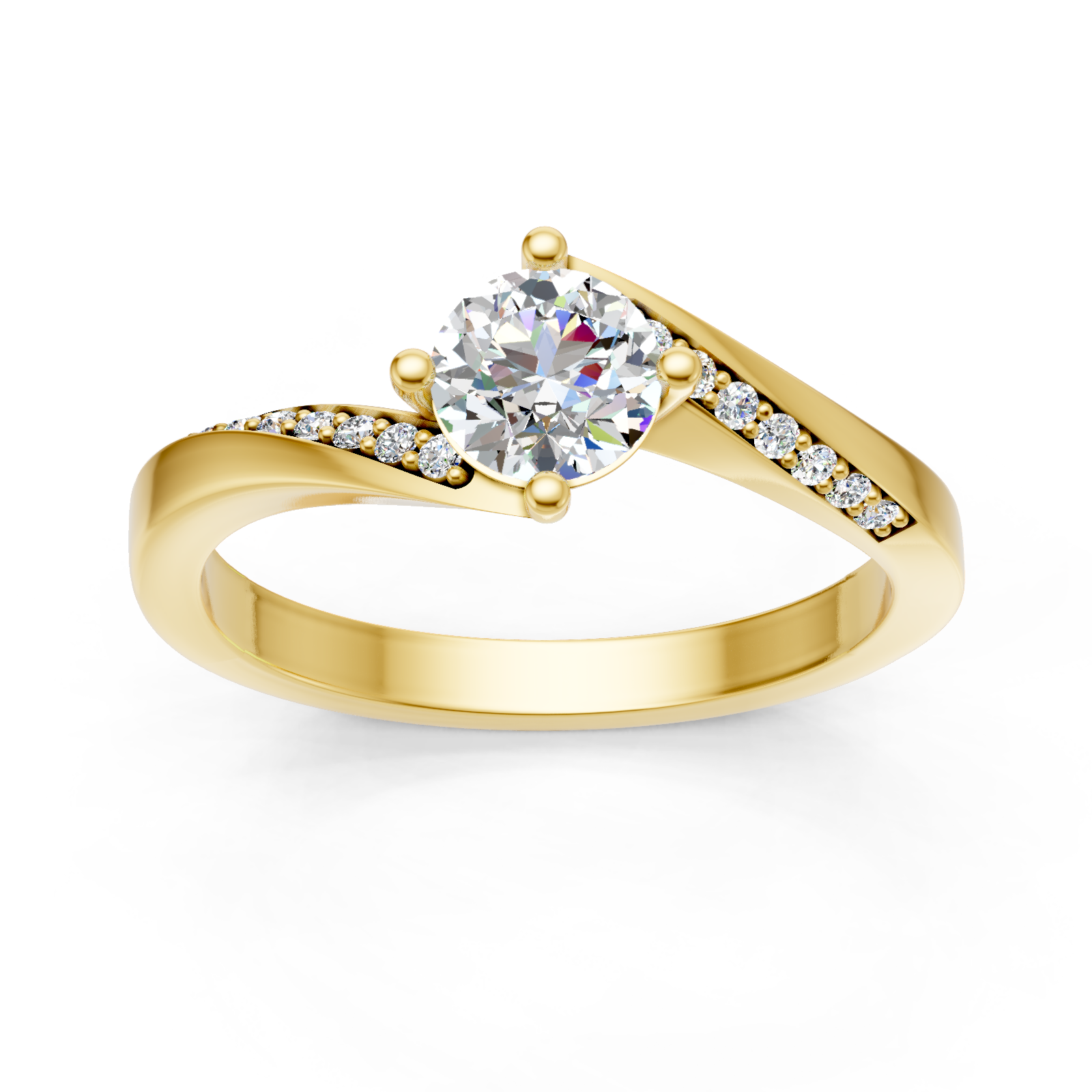 Solitaire en or jaune 18 carats