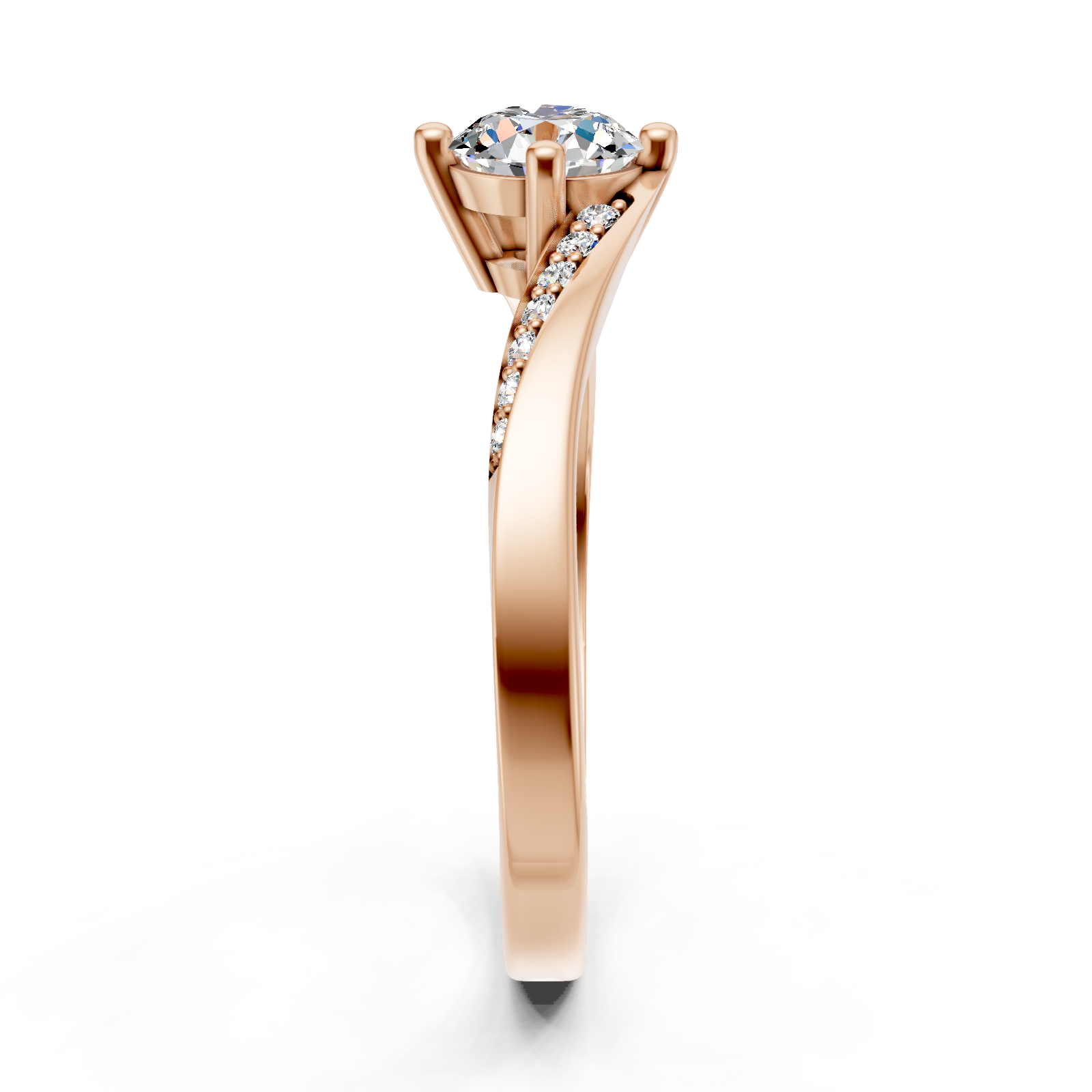 Solitaire en or rouge 18 carats