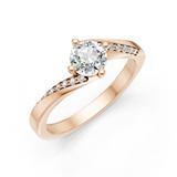 Solitaire en or rouge 18 carats