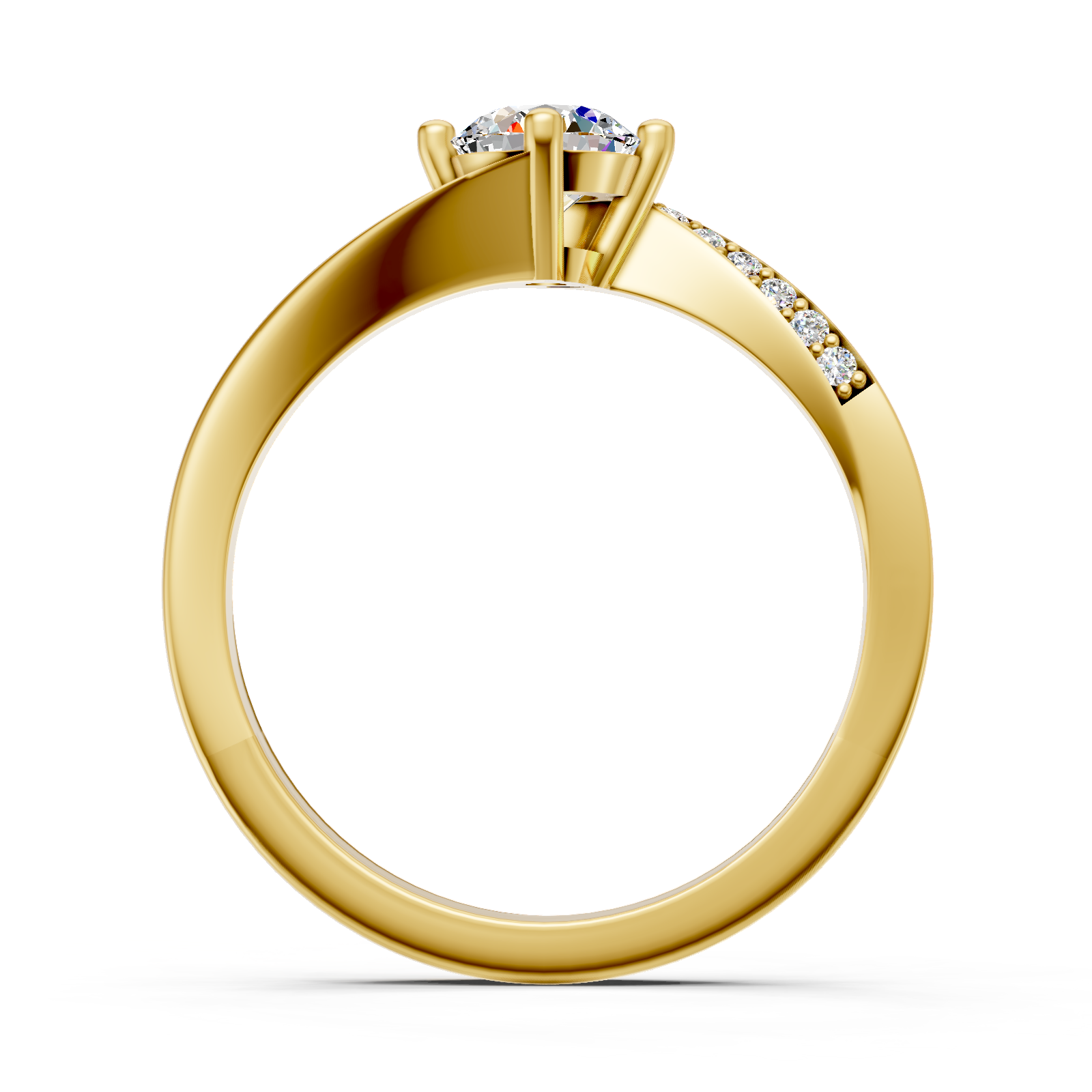 Solitaire en or jaune 18 carats