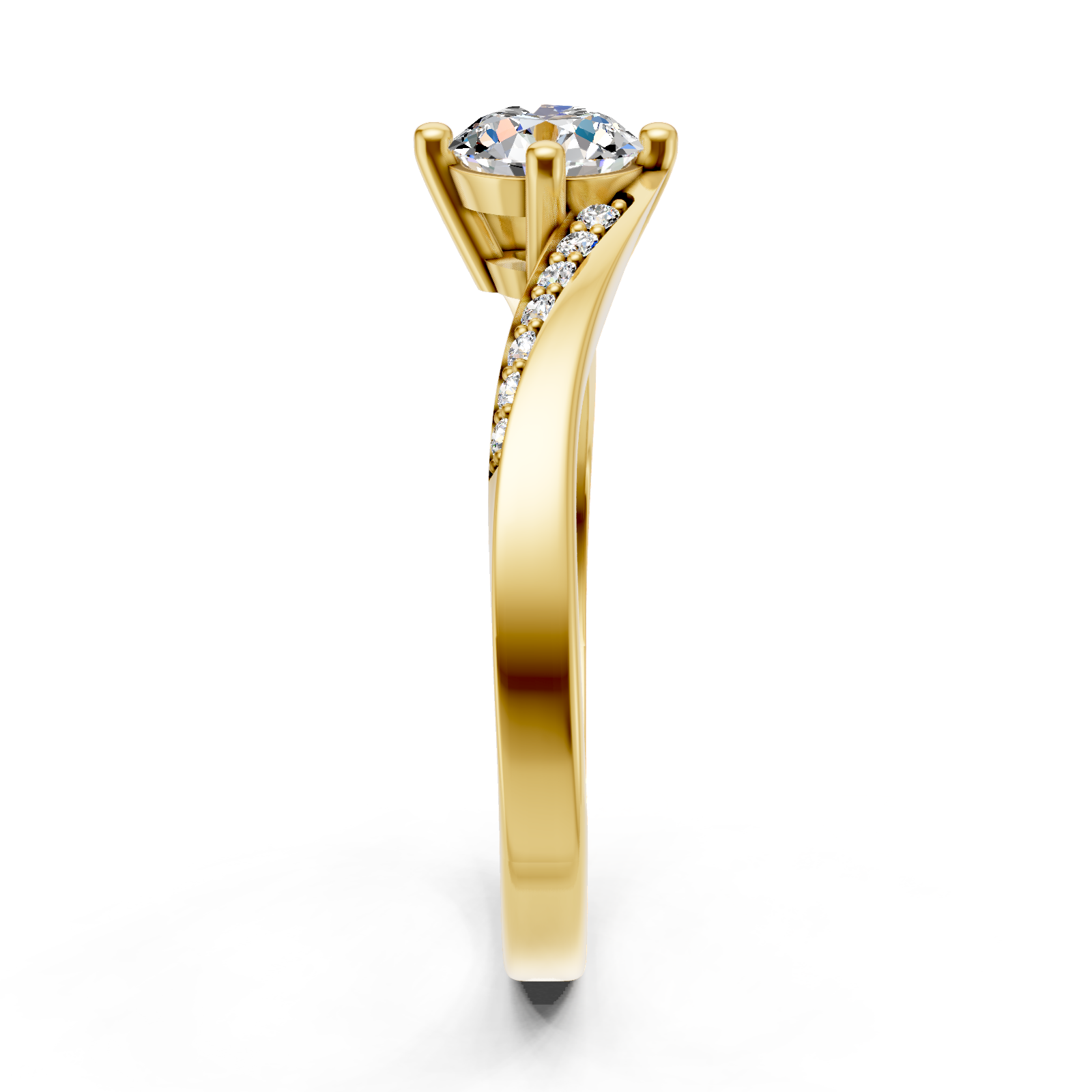 Solitaire en or jaune 18 carats
