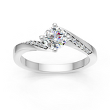 Solitaire en or blanc 18 carats