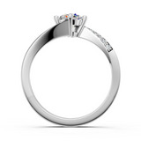 Solitaire en or blanc 18 carats
