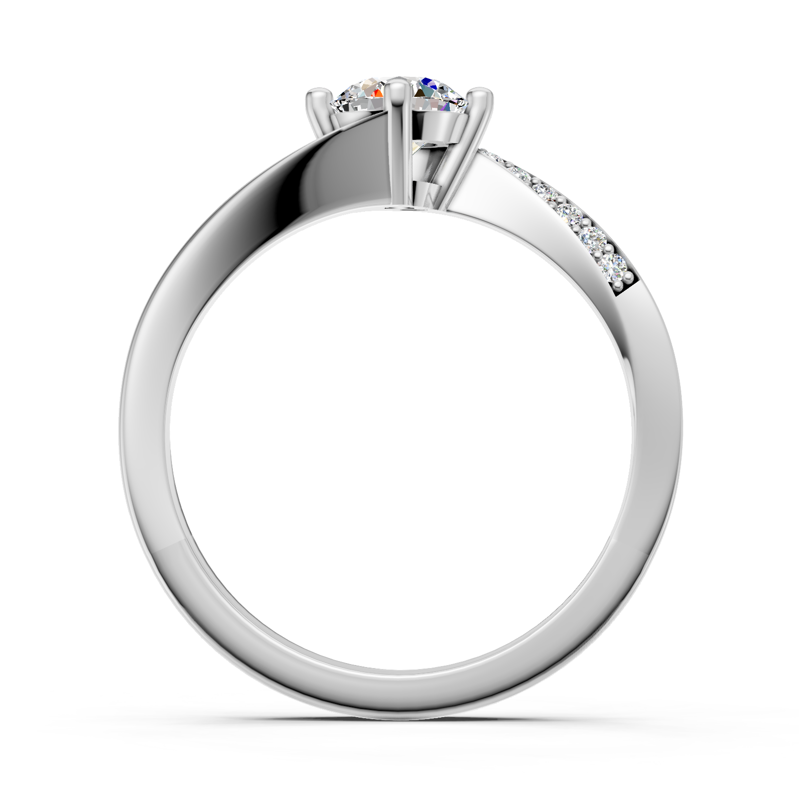 Solitaire en or blanc 18 carats