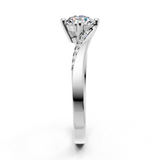 Solitaire en or blanc 18 carats