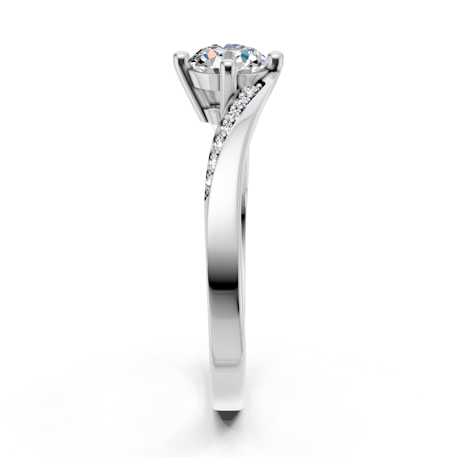 Solitaire en or blanc 18 carats
