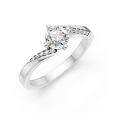 Solitaire en or blanc 18 carats