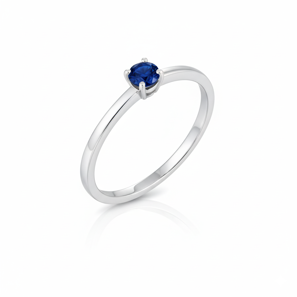 Solitaire en or blanc 18 carats