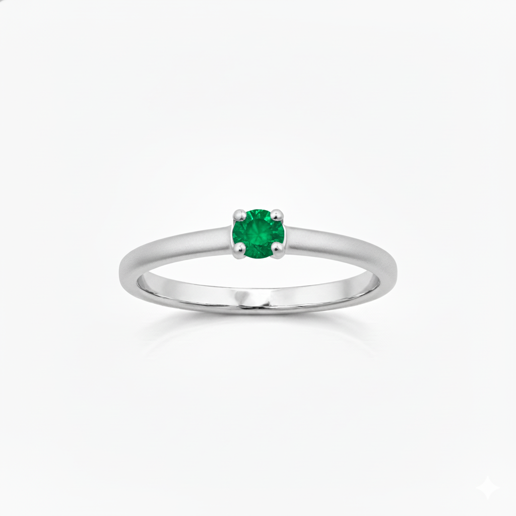 Solitaire en or blanc 18 carats