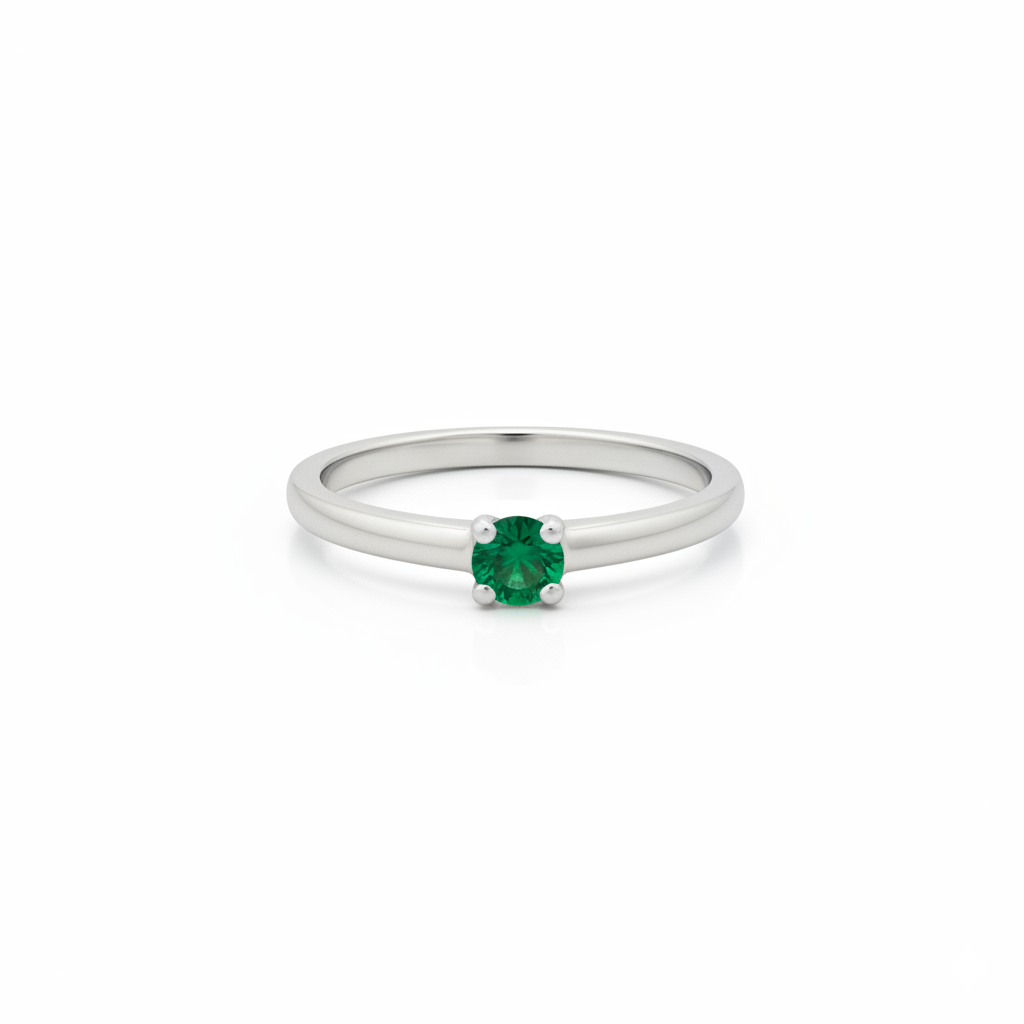 Solitaire en or blanc 18 carats