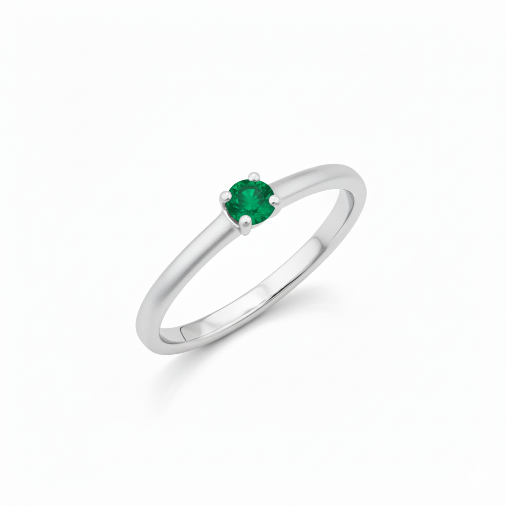 Solitaire en or blanc 18 carats
