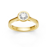 Solitaire en or jaune 18 carats