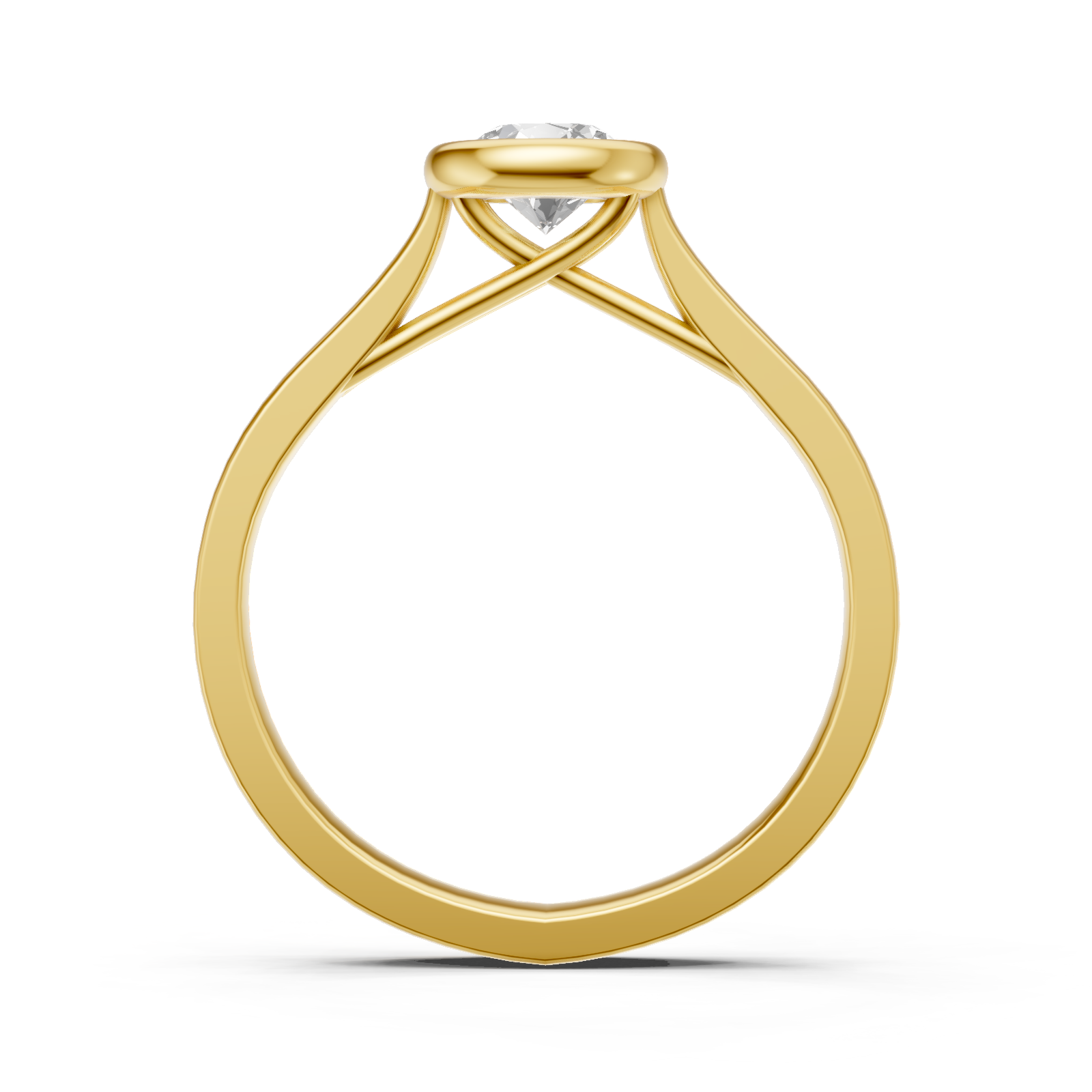 Solitaire en or jaune 18 carats