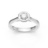 Solitaire en or blanc 18 carats