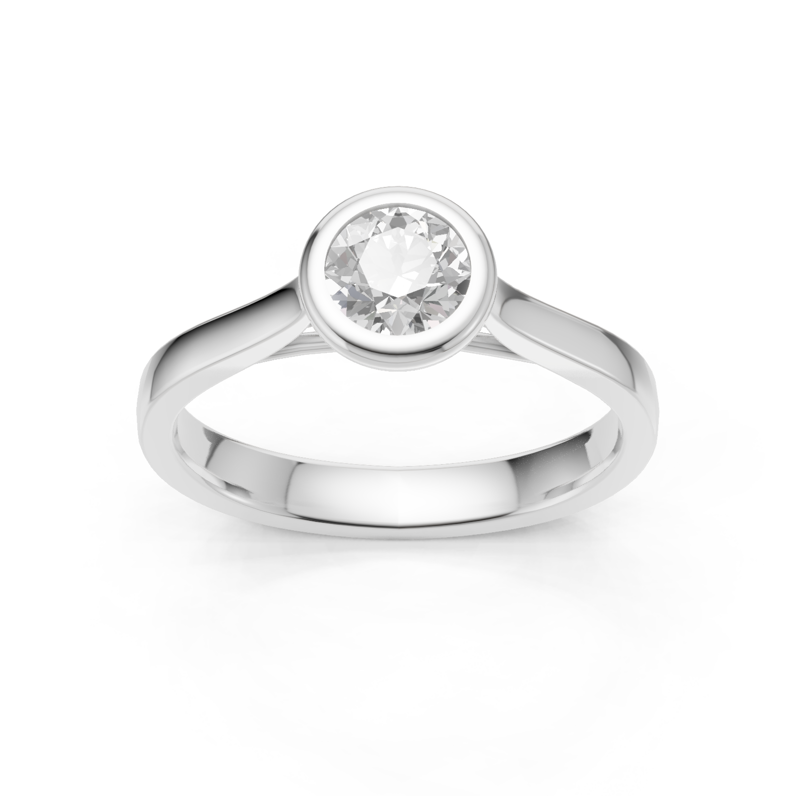 Solitaire en or blanc 18 carats