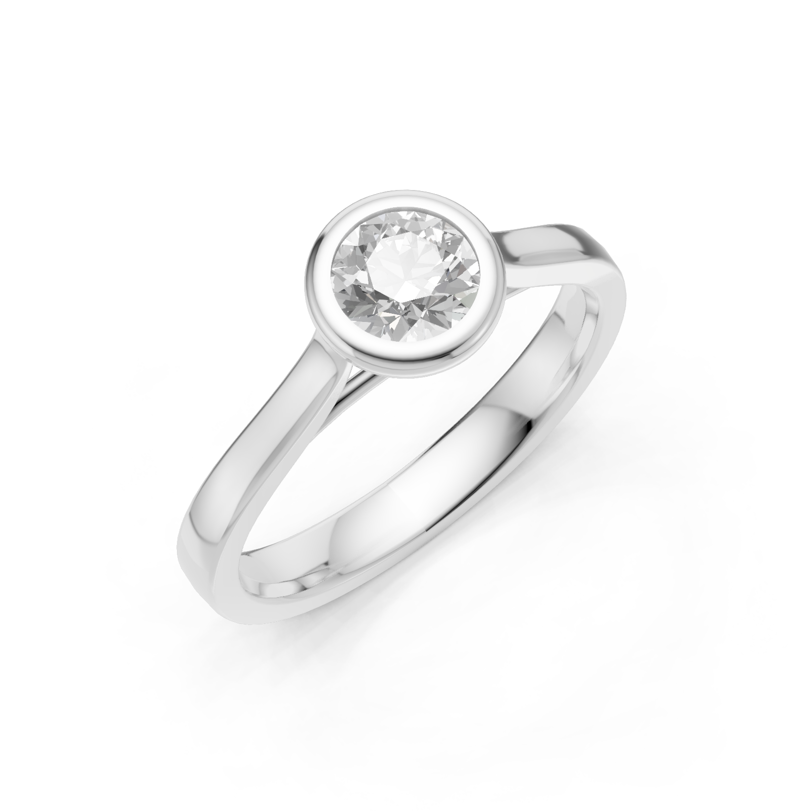 Solitaire en or blanc 18 carats