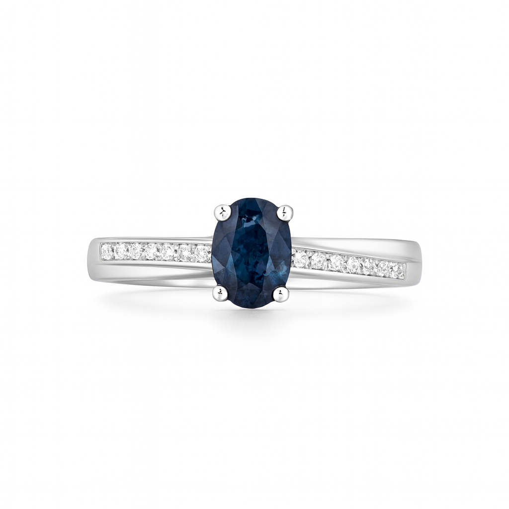 Solitaire en or blanc 18 carats