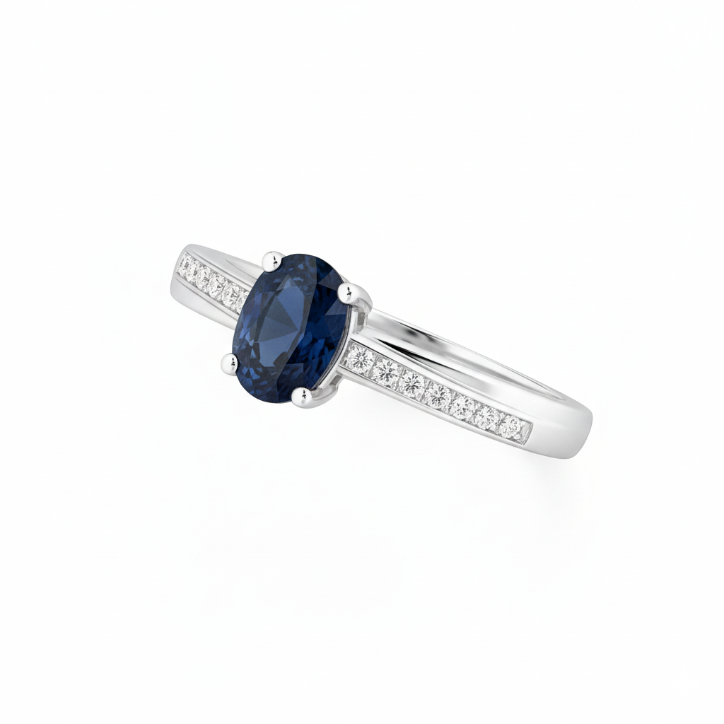 Solitaire en or blanc 18 carats