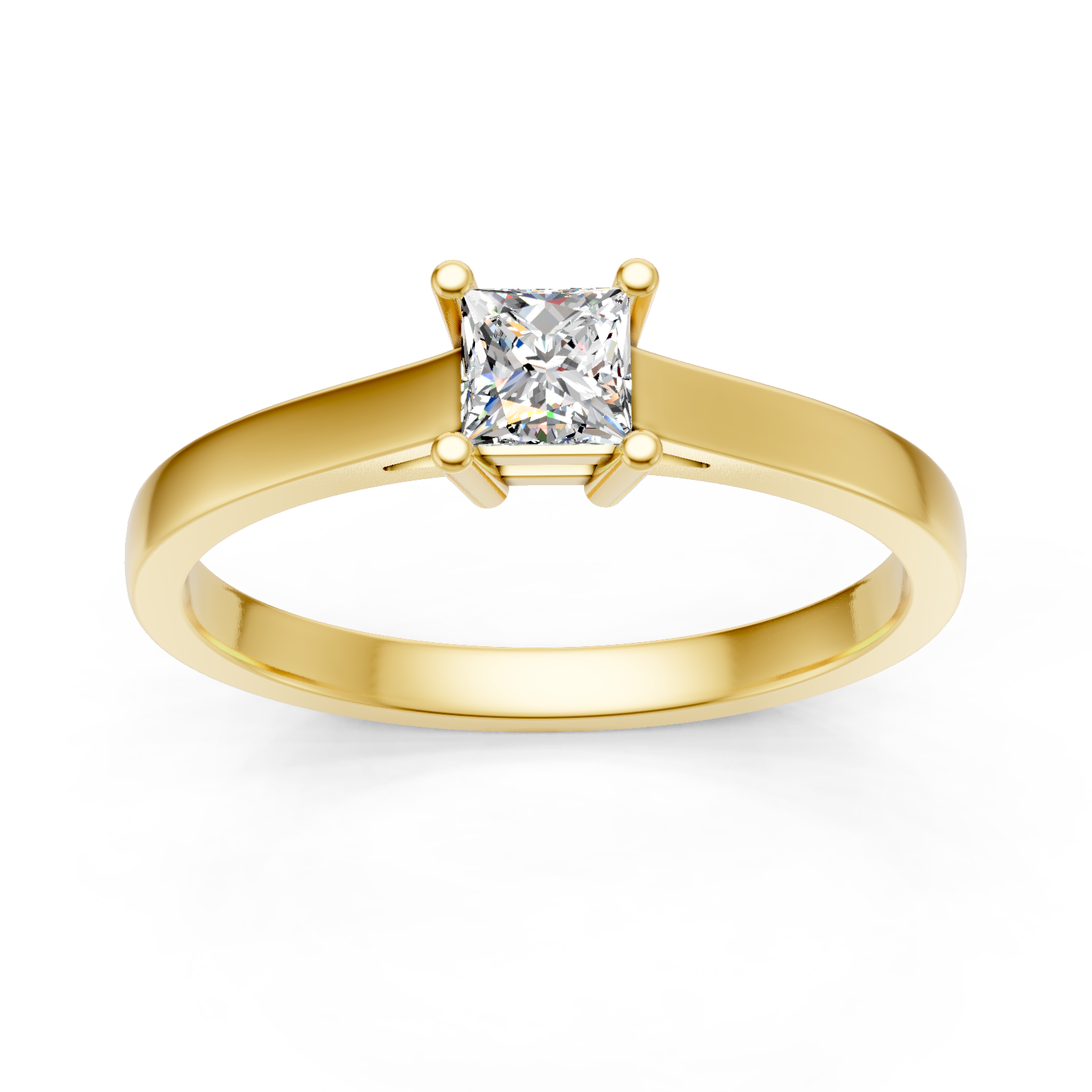 Solitaire en or jaune 18 carats