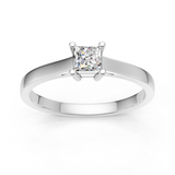 Solitaire en or blanc 18 carats