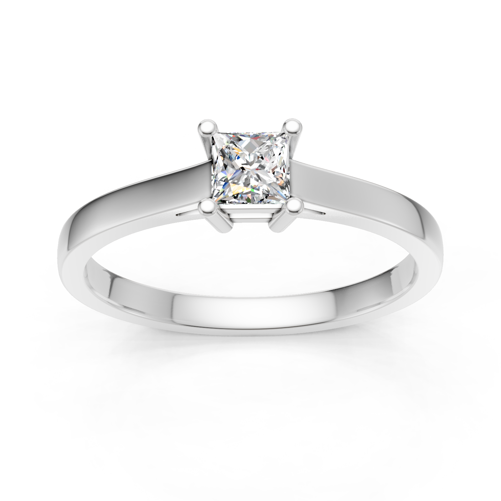Solitaire en or blanc 18 carats