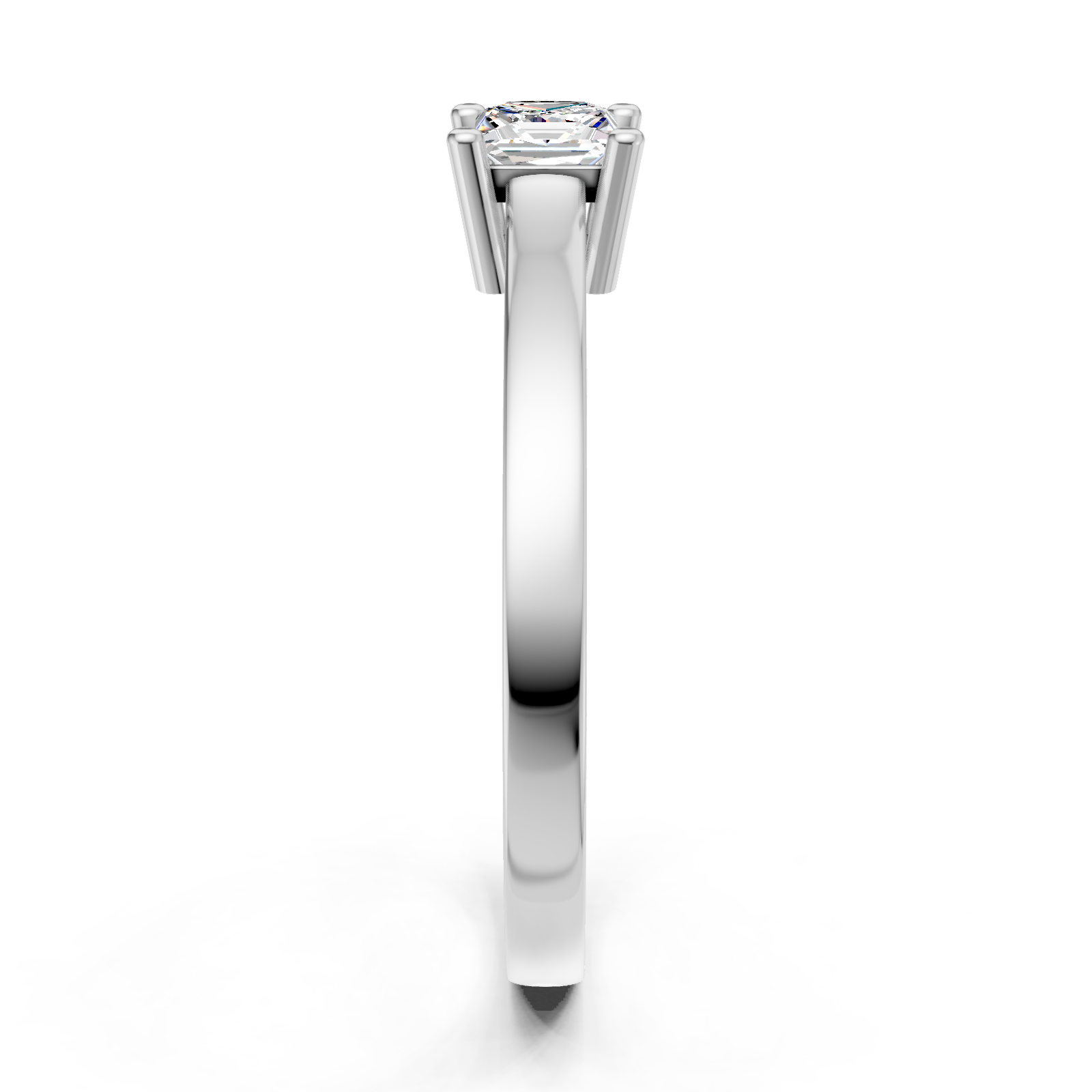 Solitaire en or blanc 18 carats