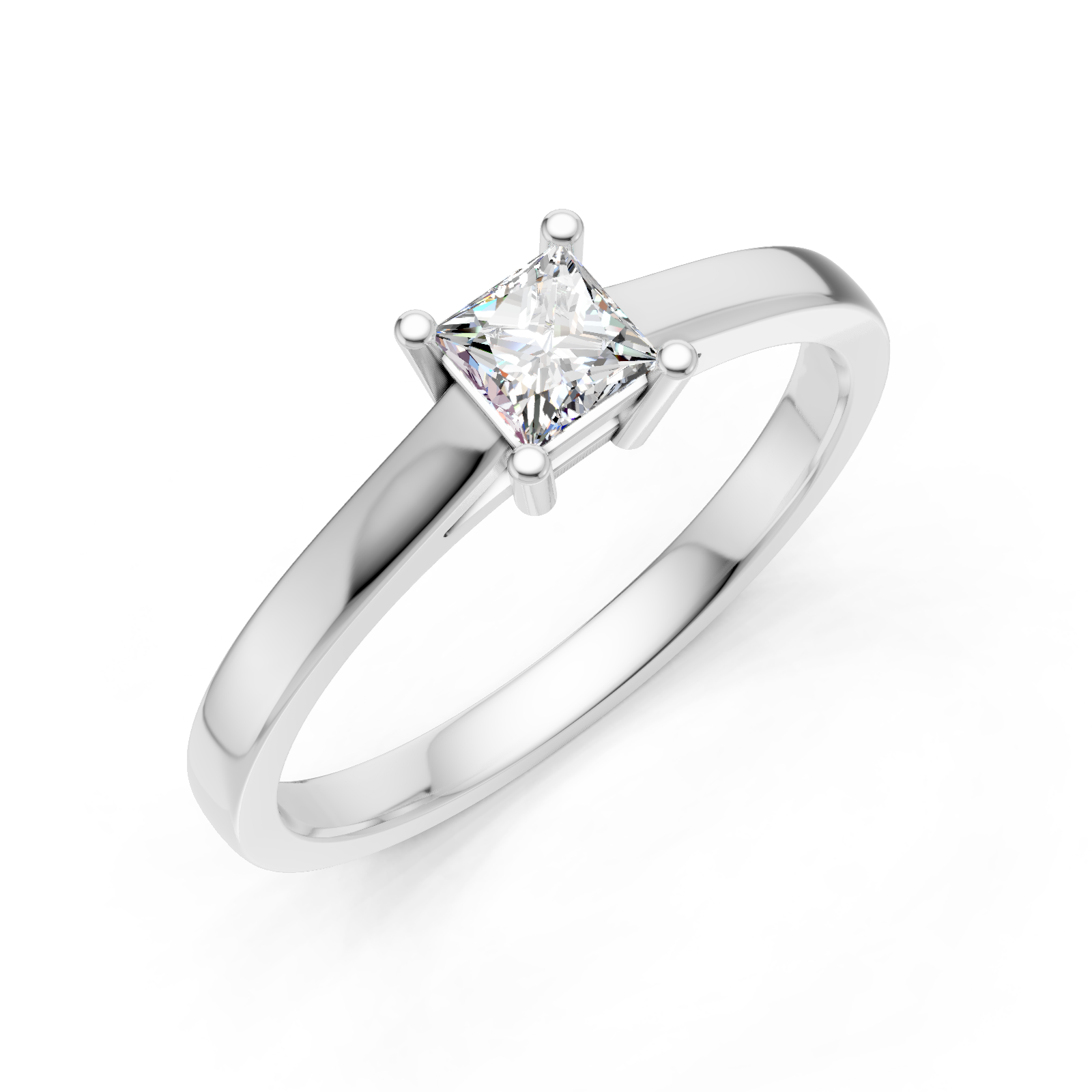 Solitaire en or blanc 18 carats
