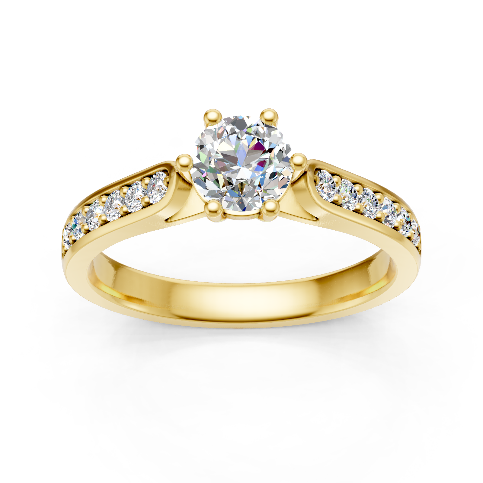 Solitaire en or jaune 18 carats