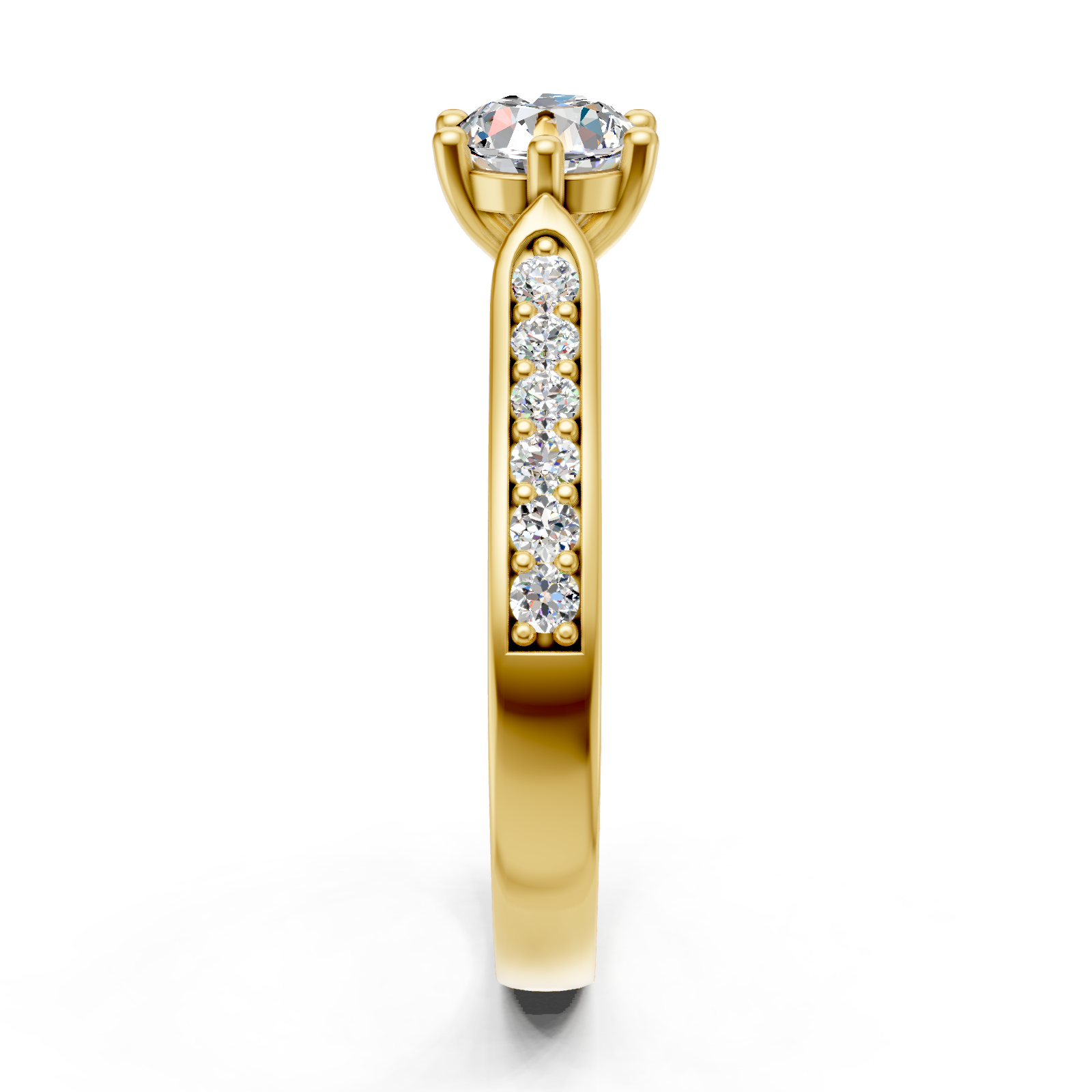 Solitaire en or jaune 18 carats