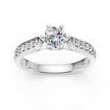 Solitaire en or blanc 18 carats 