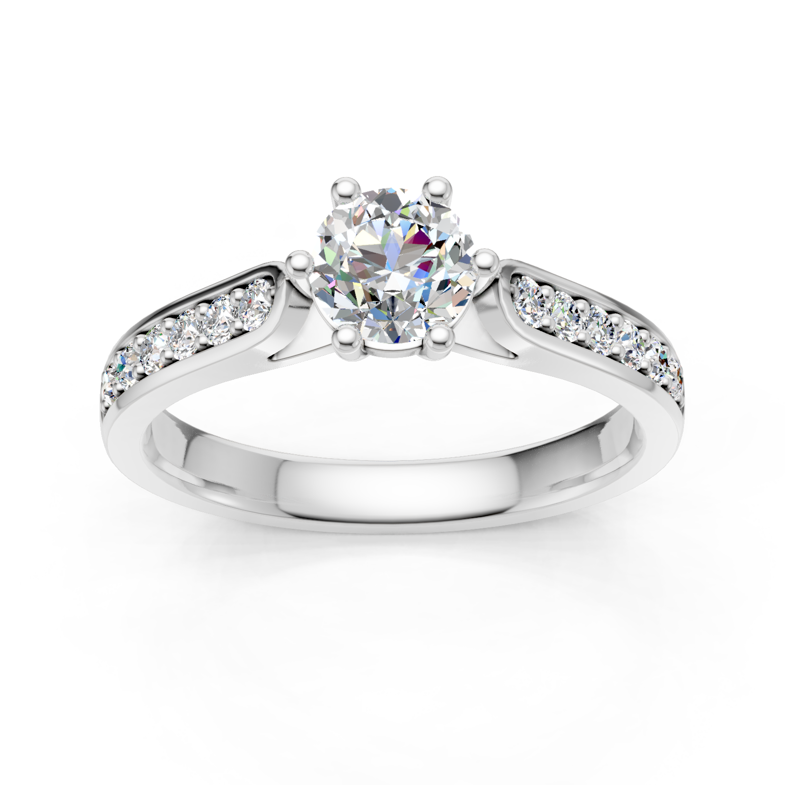 Solitaire en or blanc 18 carats 
