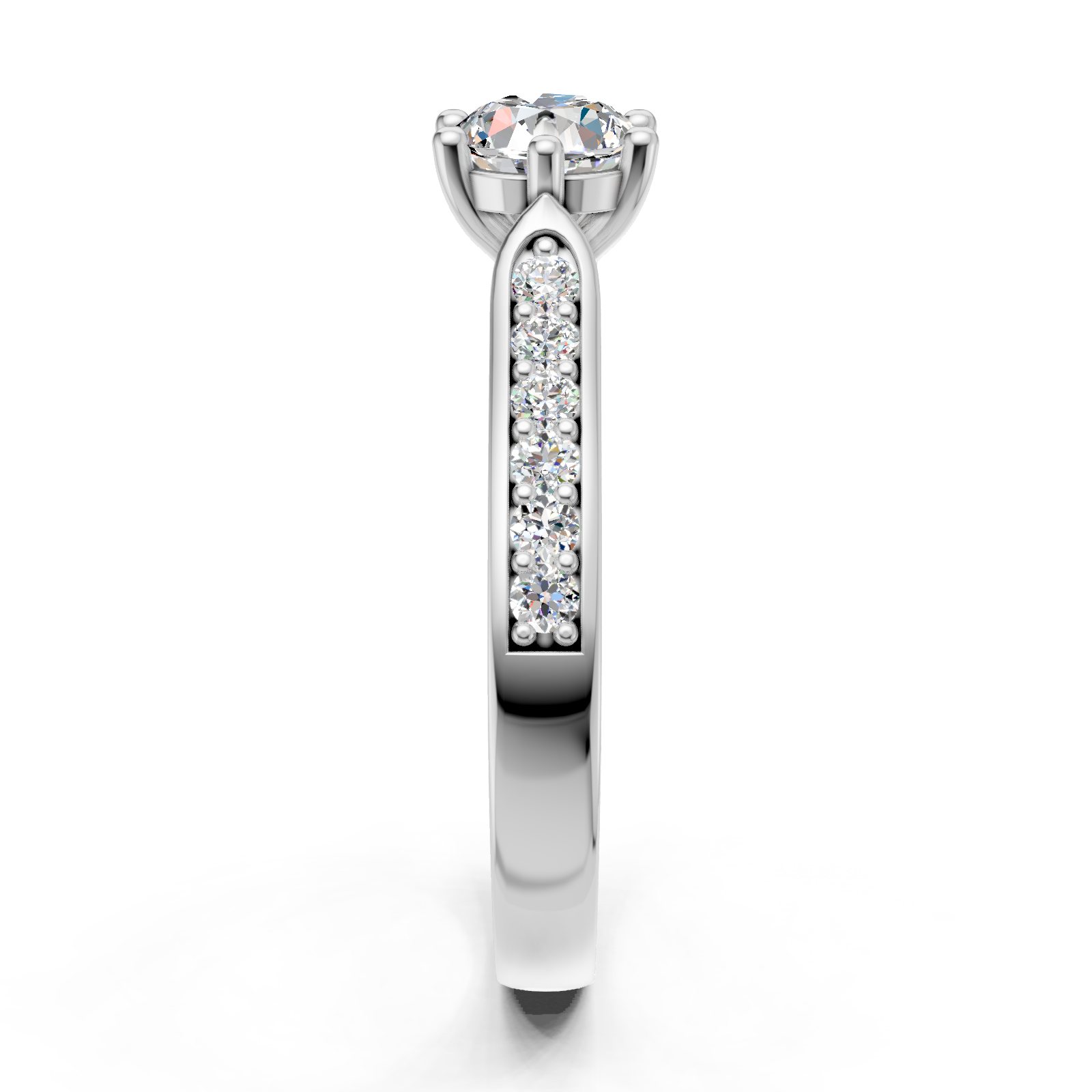 Solitaire en or blanc 18 carats 