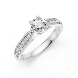Solitaire en or blanc 18 carats 
