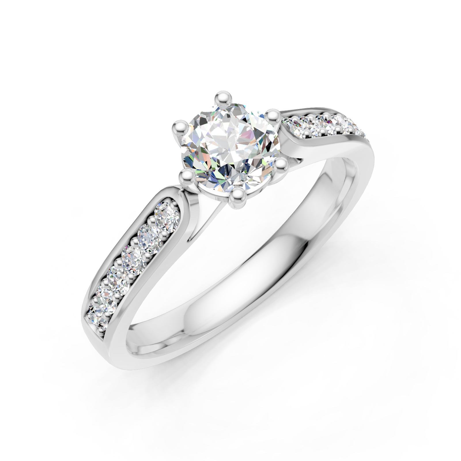 Solitaire en or blanc 18 carats 