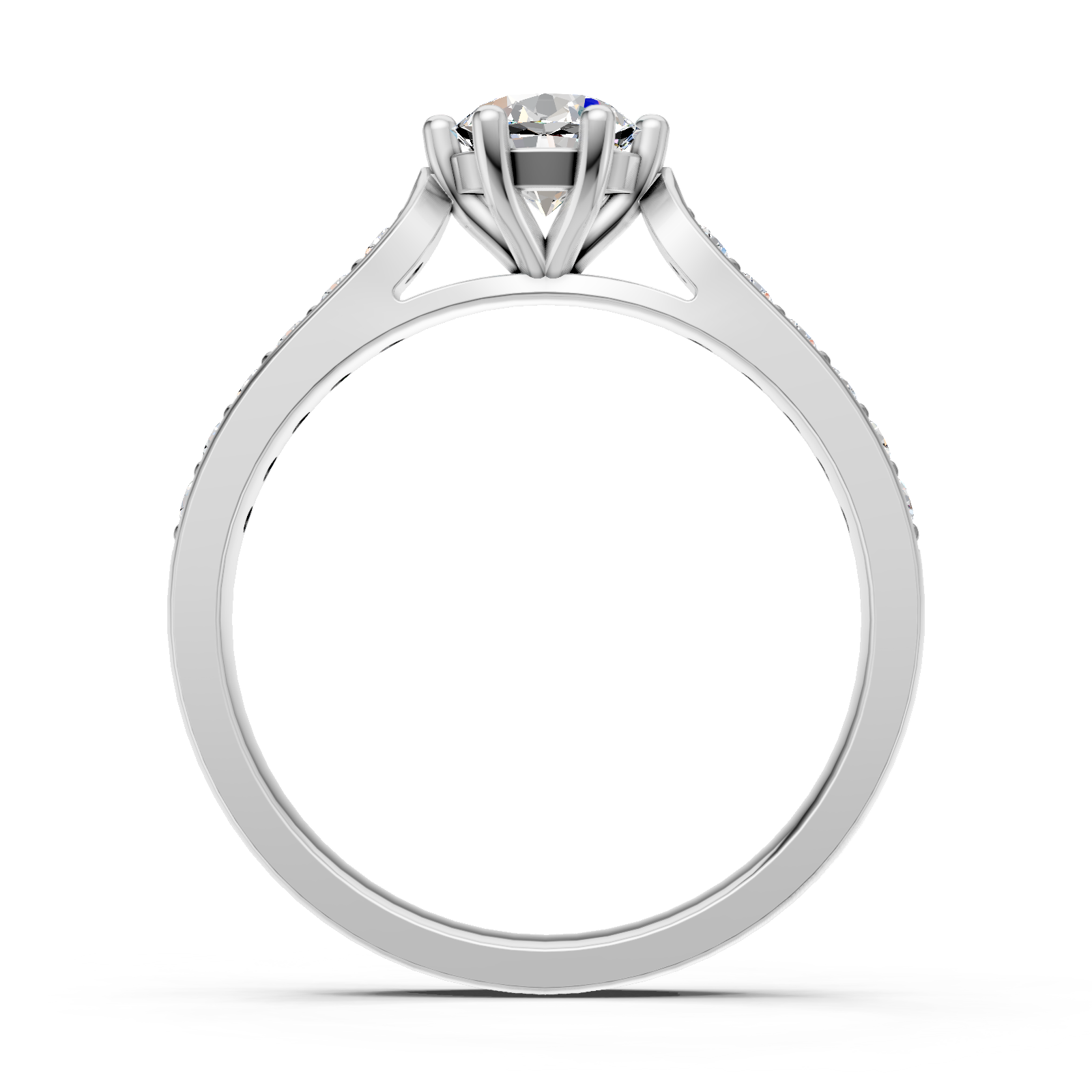 Solitaire en or blanc 18 carats 