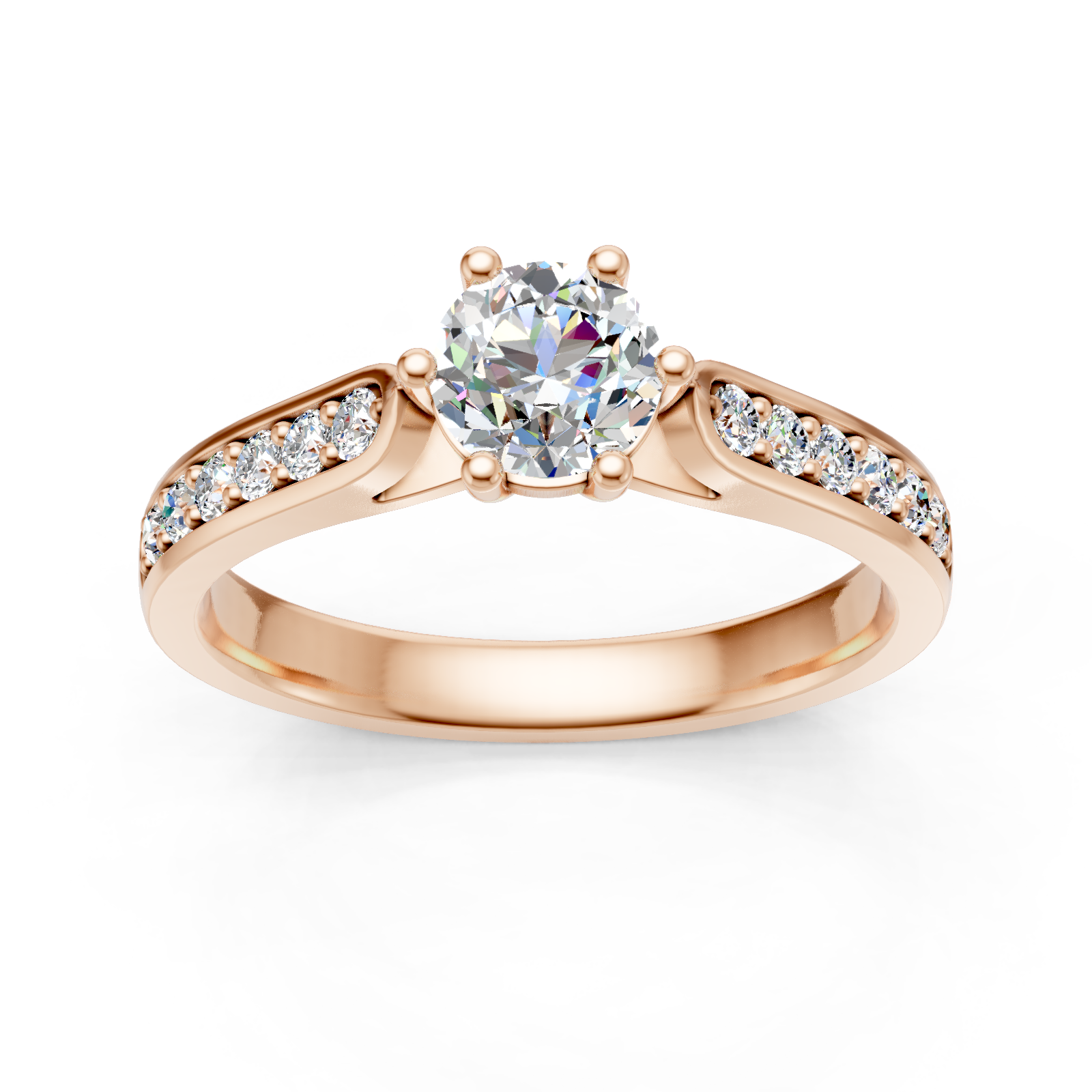 Solitaire en or rouge 18 carats