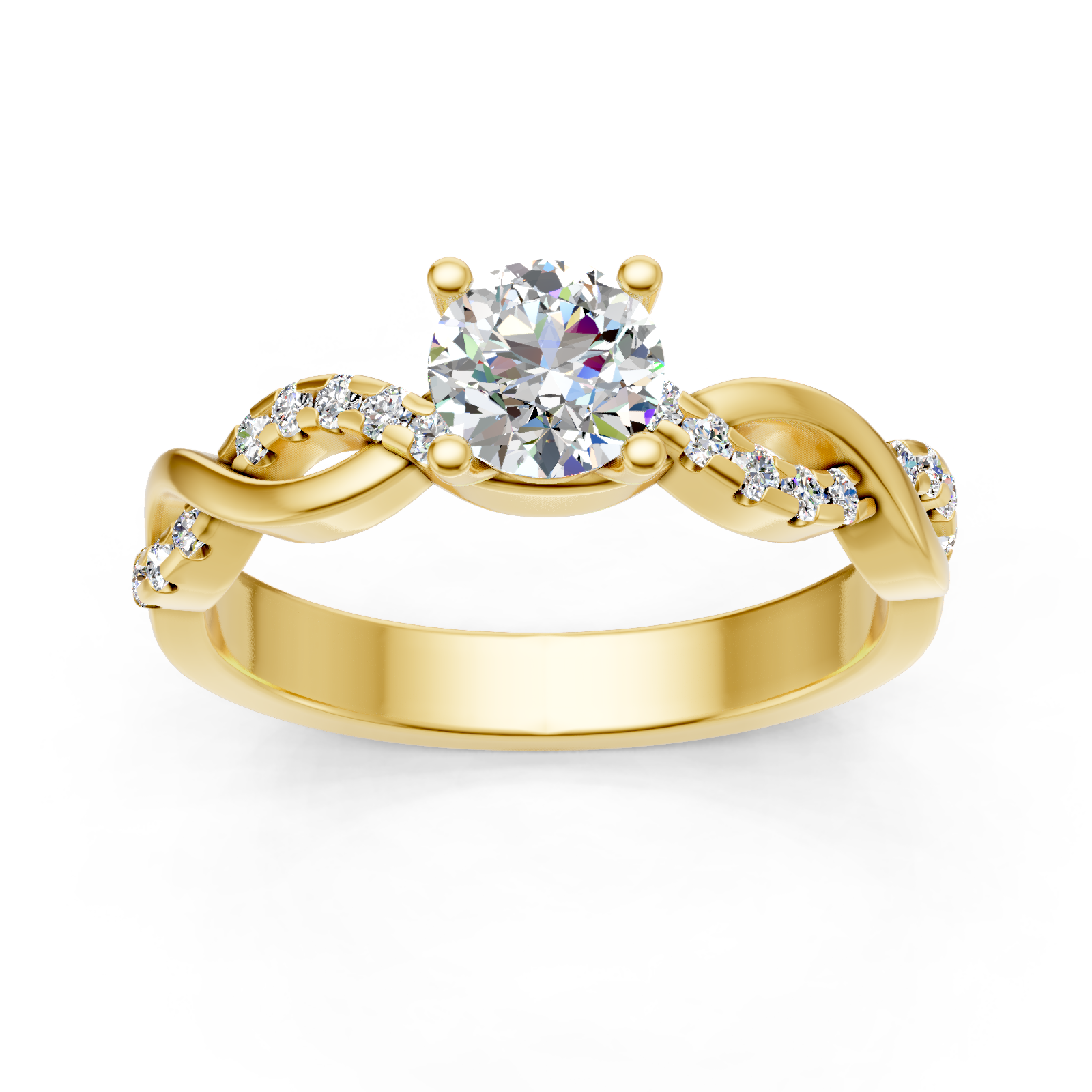Solitaire Loely en or jaune 18 carats