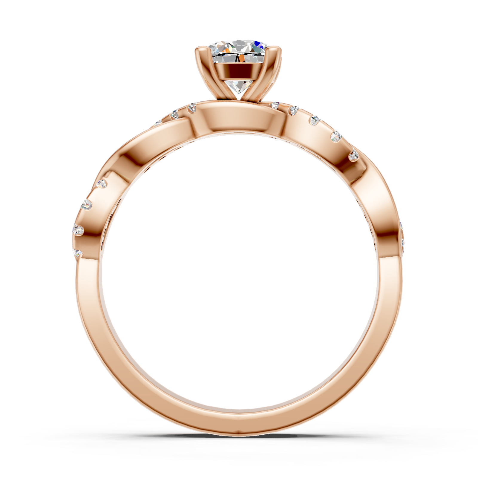 Solitaire en or rouge 18 carats