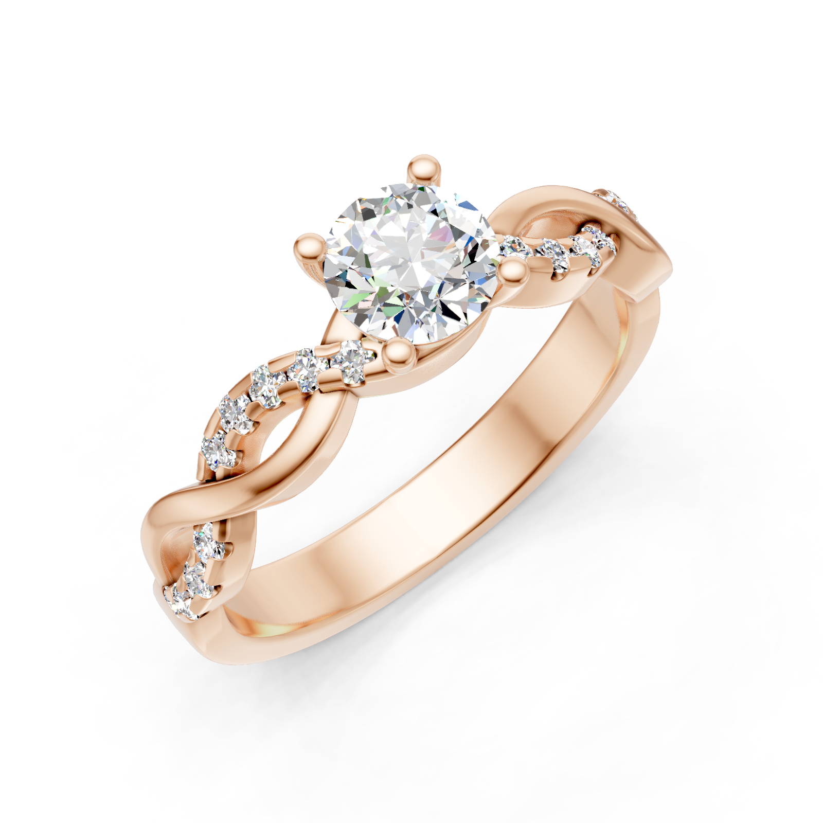 Solitaire en or rouge 18 carats