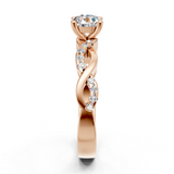 Solitaire en or rouge 18 carats 