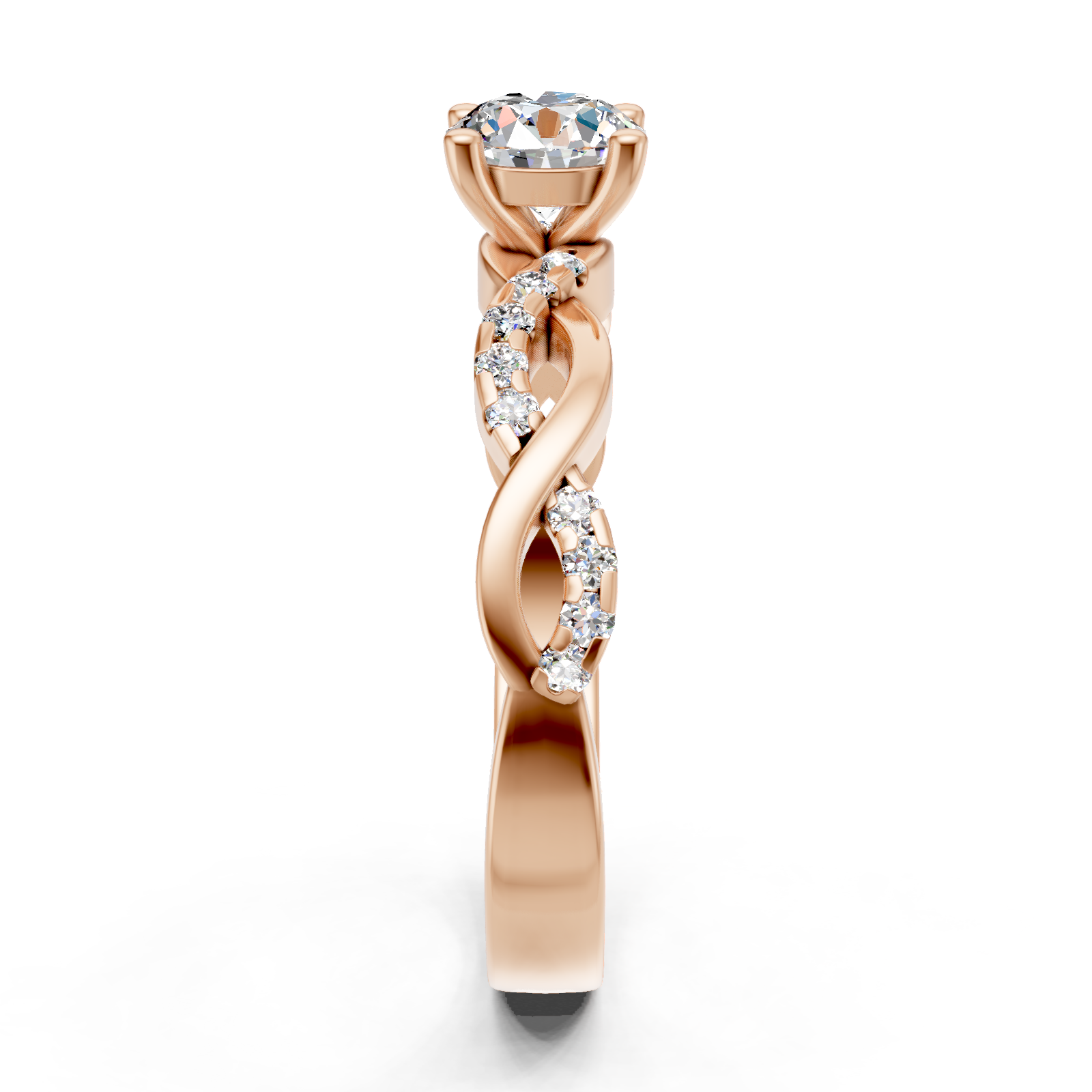 Solitaire en or rouge 18 carats 