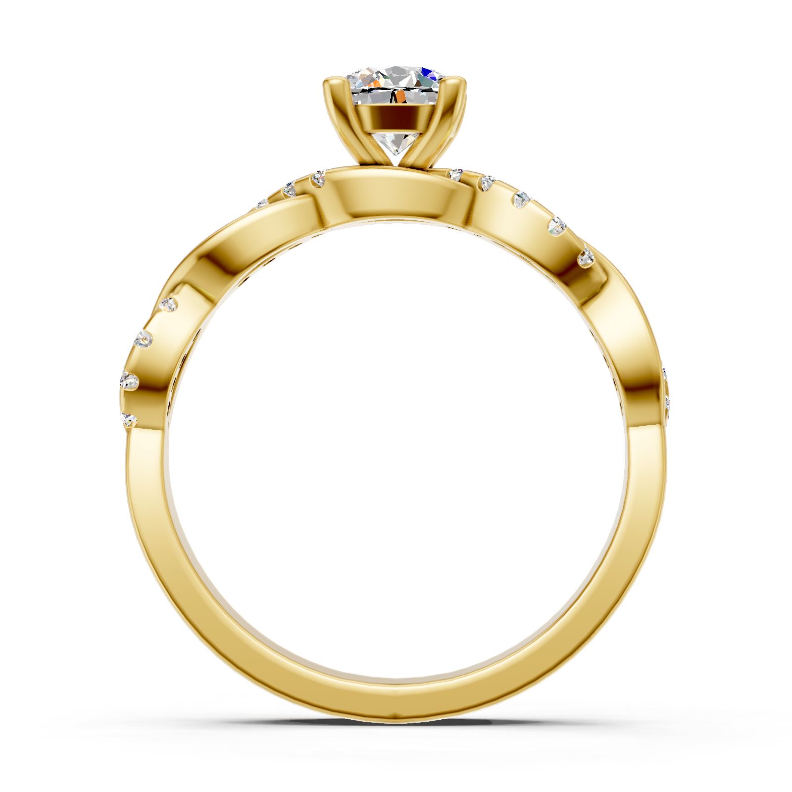 Solitaire en or jaune 18 carats 