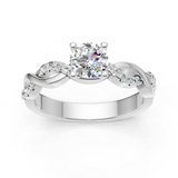 Solitaire en or blanc 18 carats
