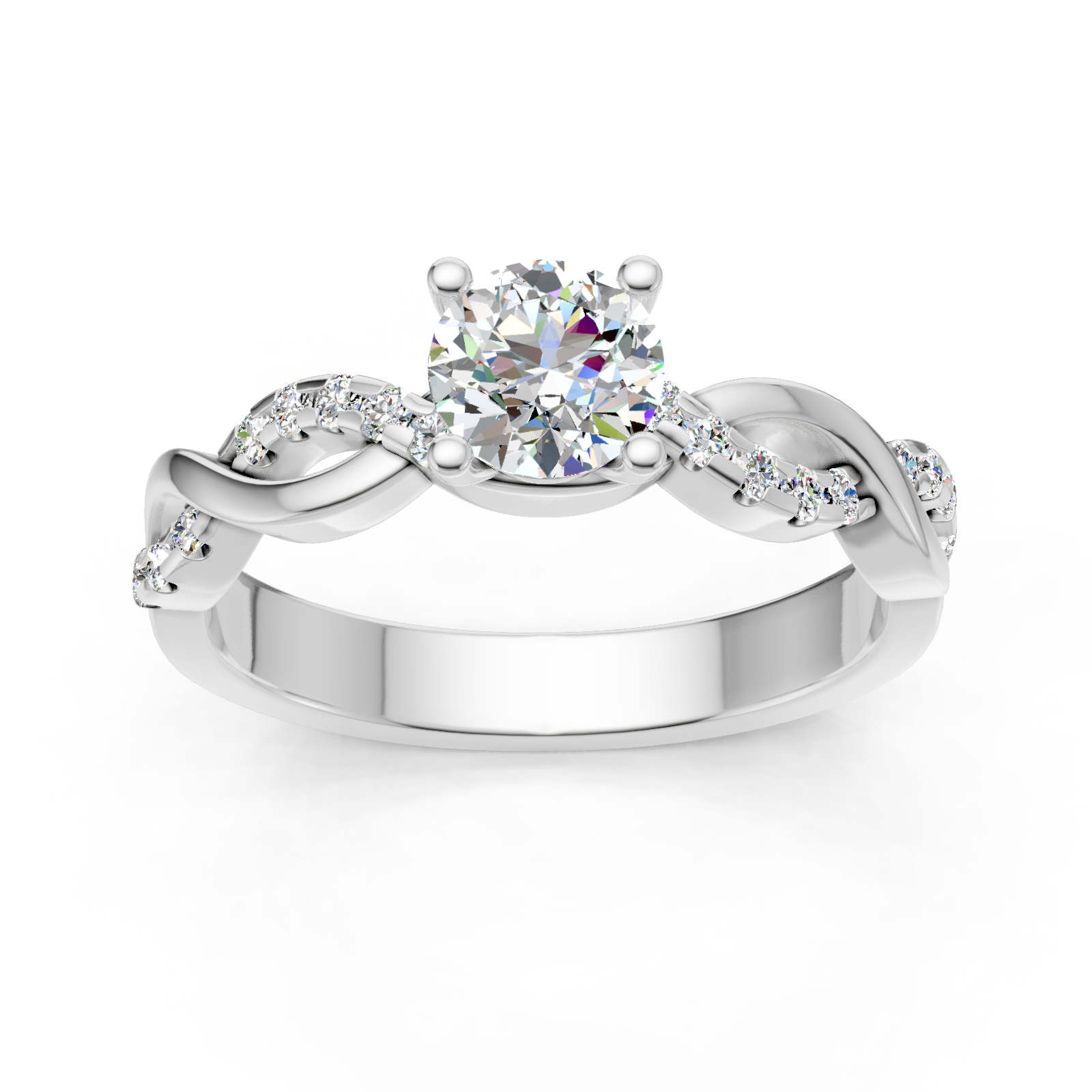Solitaire en or blanc 18 carats