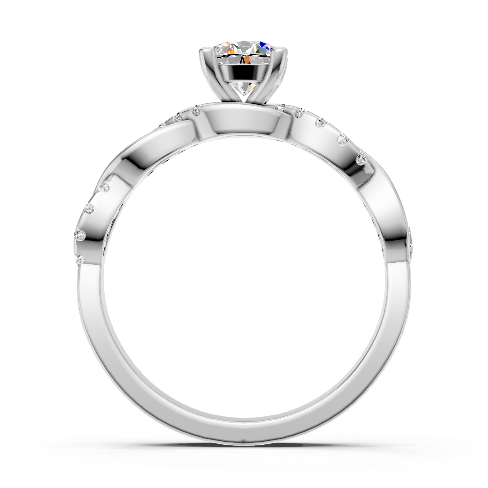 Solitaire en or blanc 18 carats