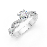 Solitaire en or blanc 18 carats 