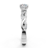 Solitaire en or blanc 18 carats