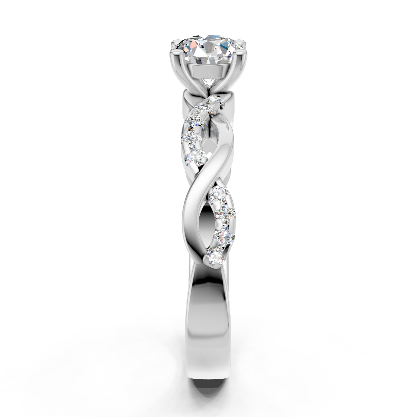 Solitaire en or blanc 18 carats