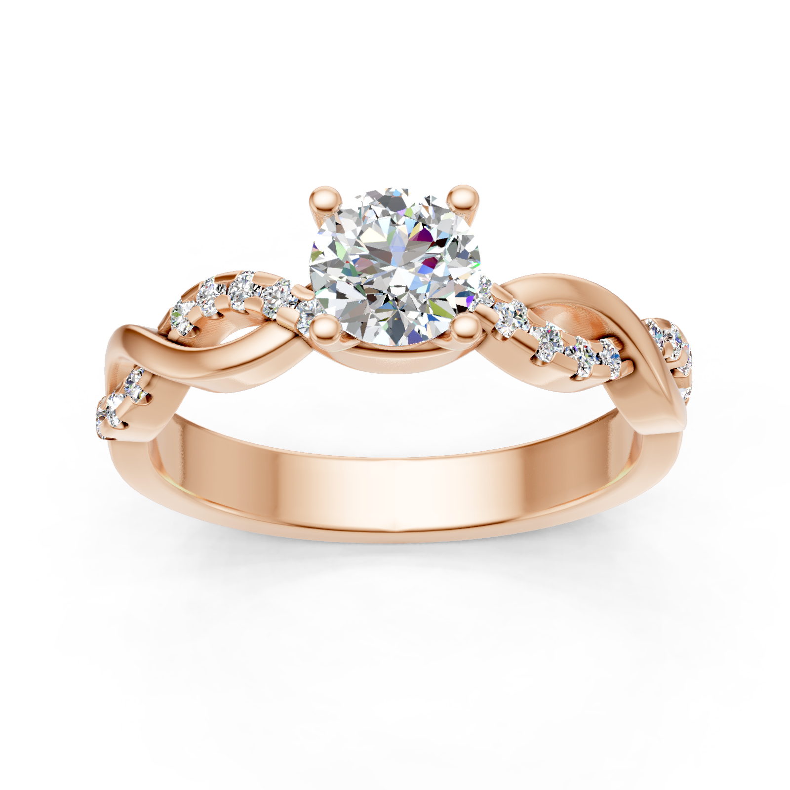 Solitaire en or rouge 18 carats